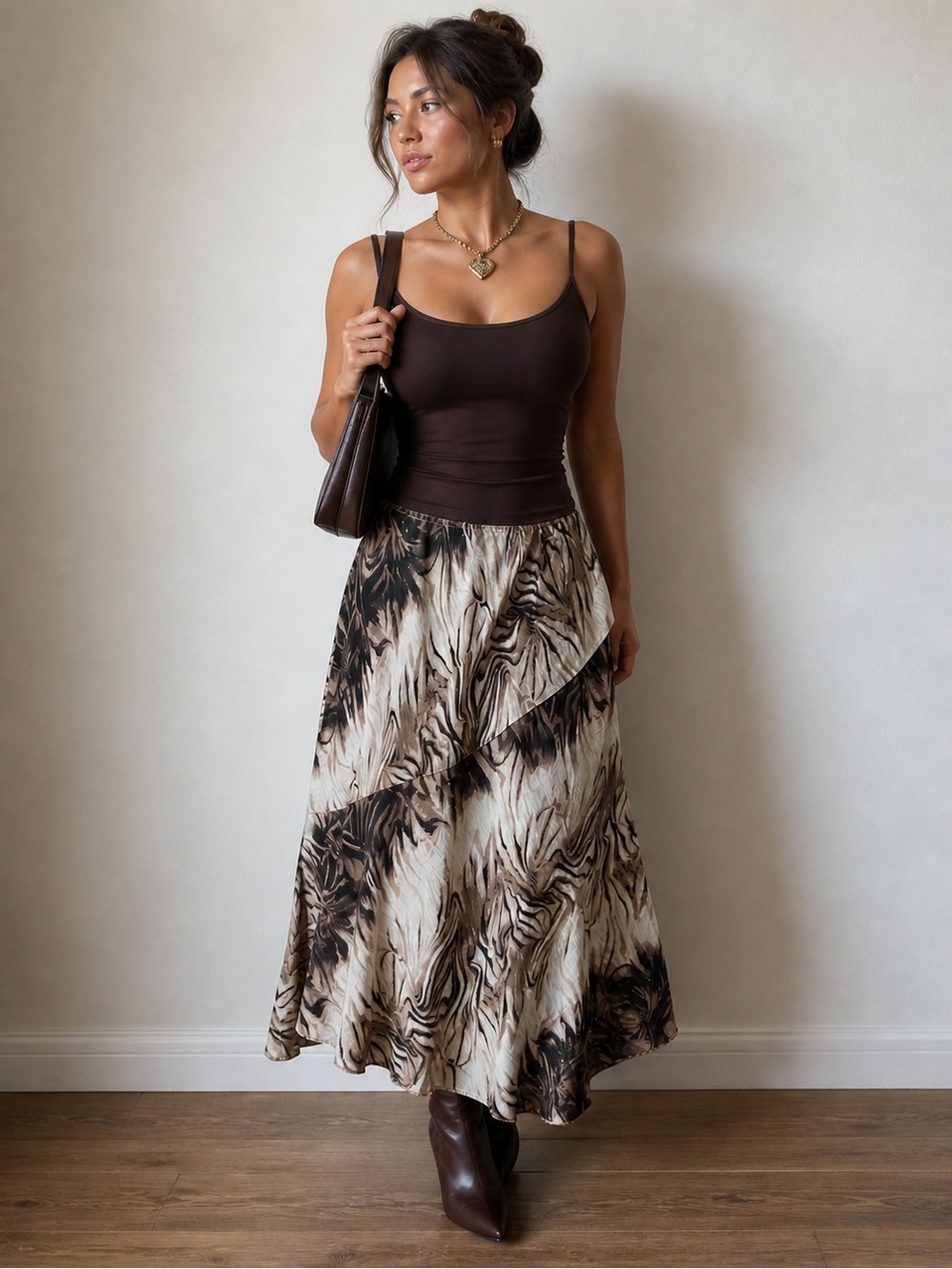 Metro Wear Animal Print Glitter Maxi Skirt Asymmetrical Zebra Mob Wife Resort 2X